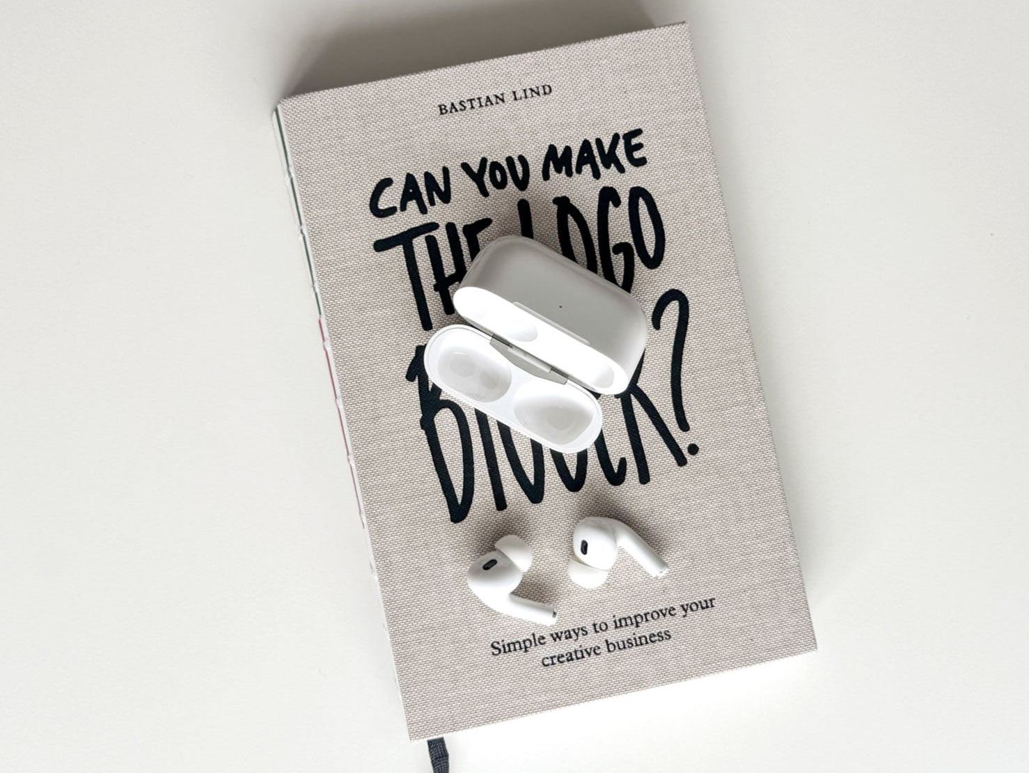 Book titled 'Can You Make the Logo Bigger?' now available as audiobook for your wireless earbuds